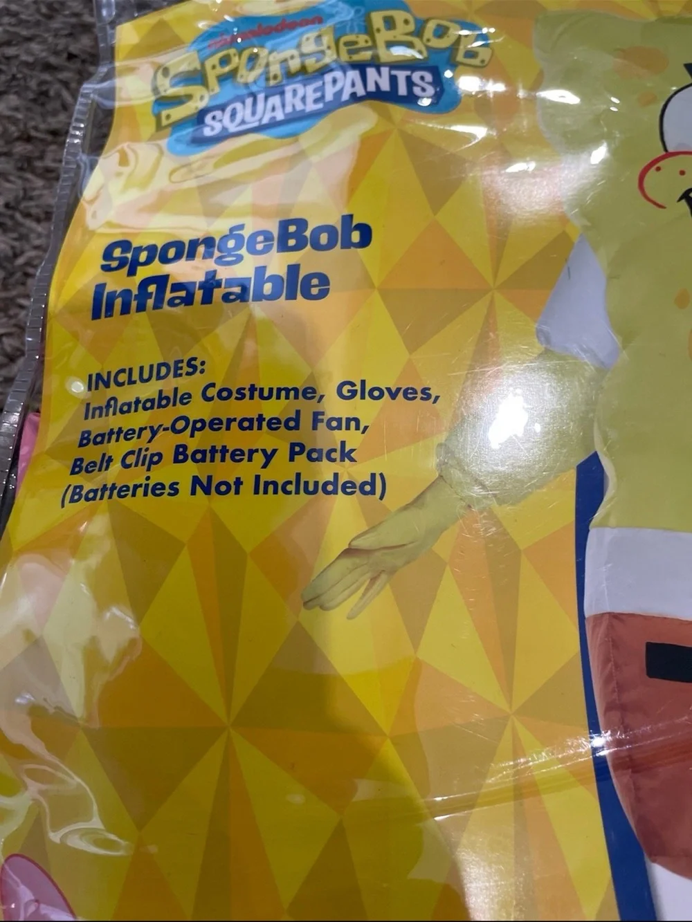 Spirit Halloween brand new SpongeBob SquarePants inflatable costume kids L/XL - Picture 2 of 4